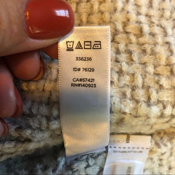 Lou & Grey white/gray drape front cozy cardigan, small, wool blend - Picture 4 of 10